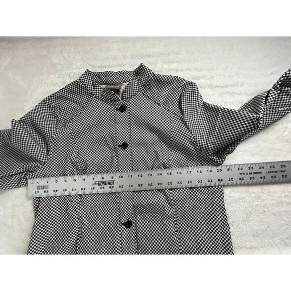 Chico's Womens Black & White Houndstooth Button-Front Jacket Size 2 Stretch - Picture 7 of 8